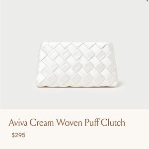 Loeffler Randall Aviva Cream Woven Puff Clutch